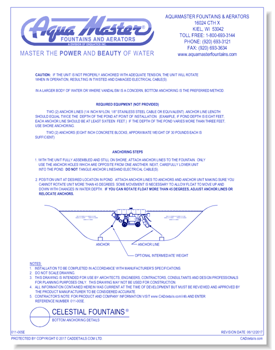 Celestial Fountains® Bottom Anchoring Details