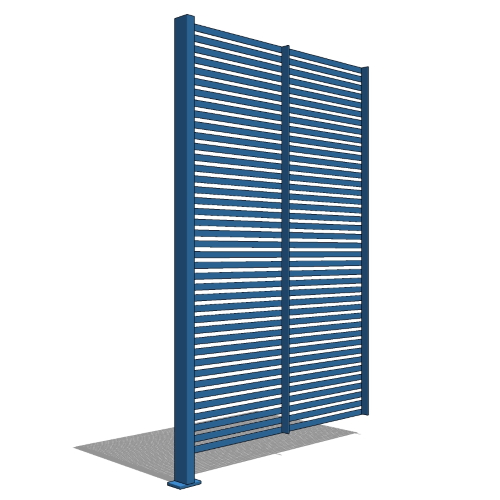 LINE Panel With One Post, 6ft High, 1'' Horizontal Slat Panel
