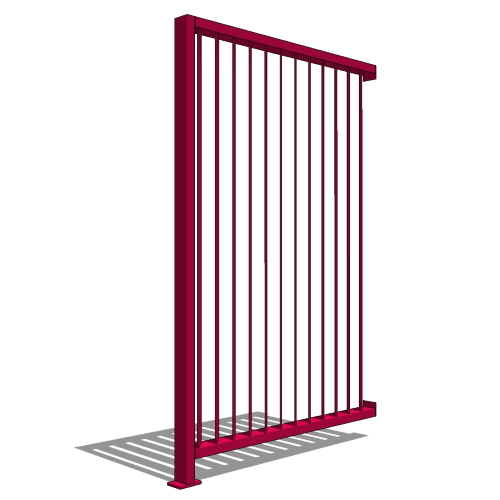 LINE Panel With One Post, 6ft High, Angled Vertical Louver Panel