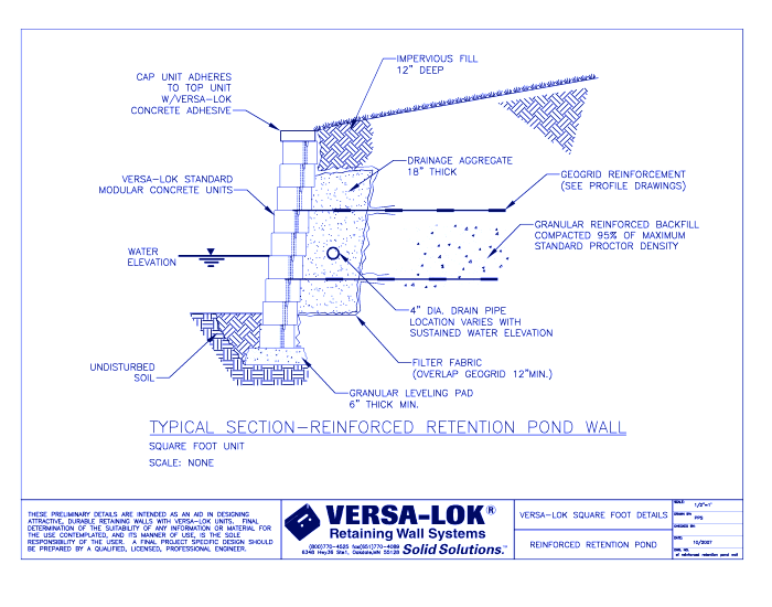 Reinforced Retention Pond Wall