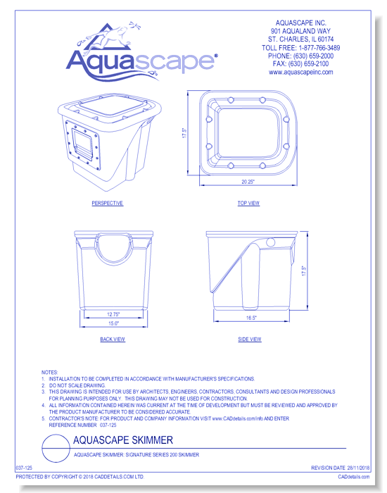 Aquascape Skimmer: Signature Series 200 Skimmer