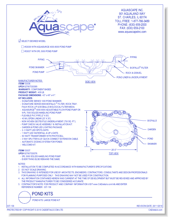 Pond Kits: Large Pond Kit