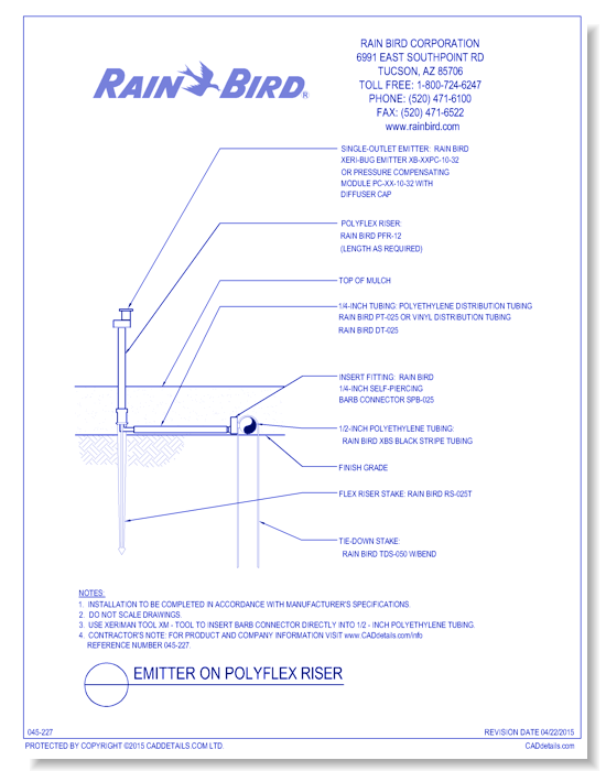 Emitter on Polyflex Riser