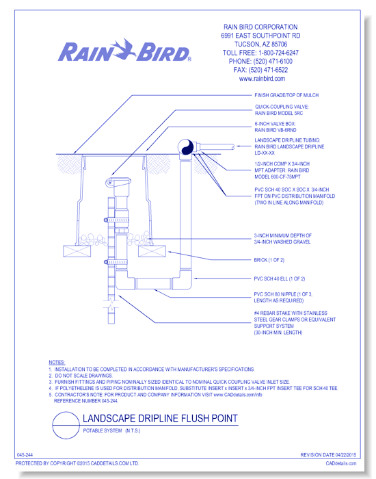 Landscape Dripline Flush Point