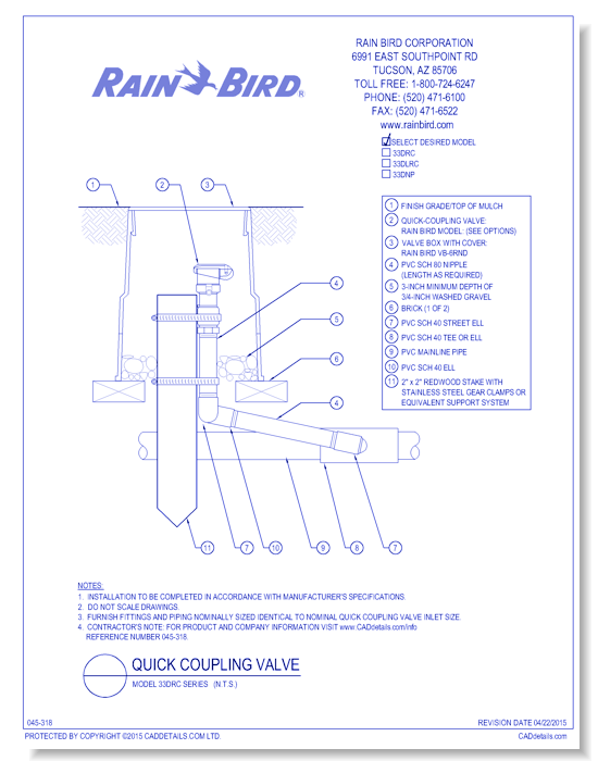 33DRC Series Quick-Coupling Valve