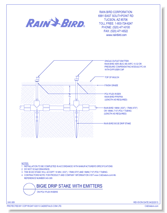 BiGIE Drip Stake with Emitters on Polyflex Risers