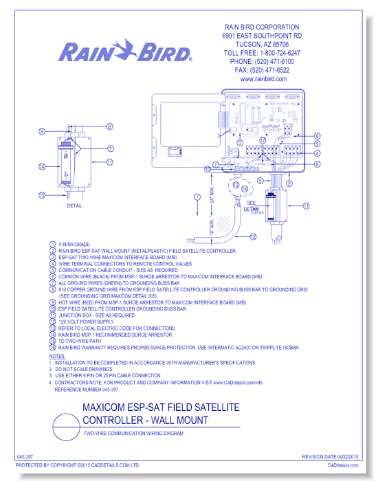ESP-SAT Satellite, Wall-Mount, 2-Wire Secondary Communication