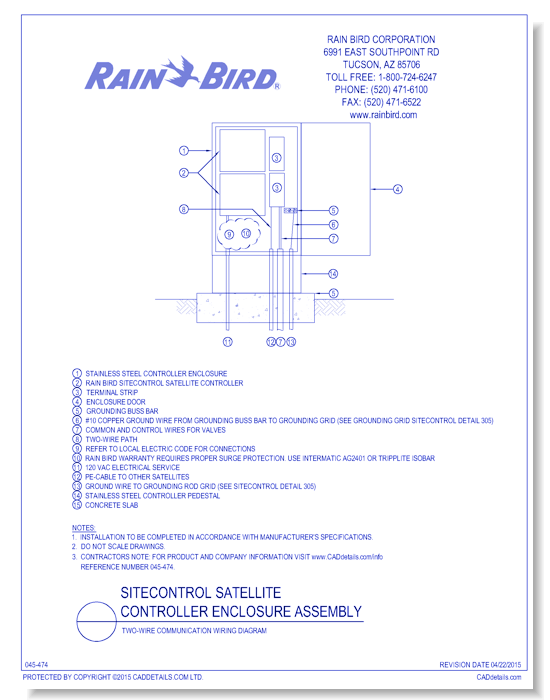 Satellite Controller Enclosure Assemby - Two Satellites - Two-Wire Communications