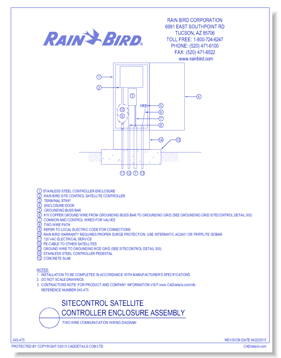 Satellite Controller Enclosure Assemby - One Satellites - Two-Wire Communications