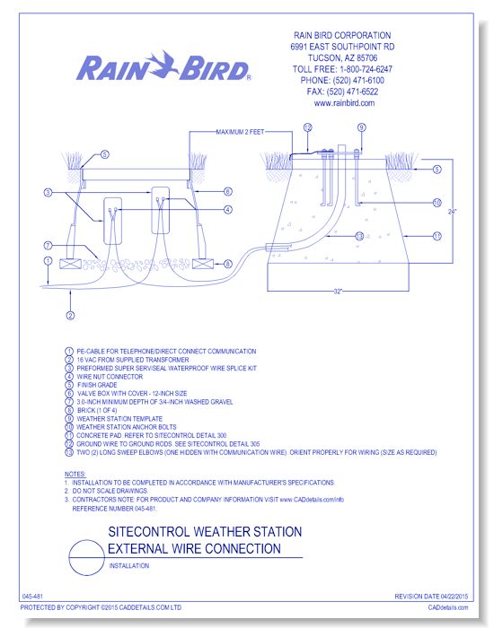 Weather Station External Wire Connection (Valve Box)