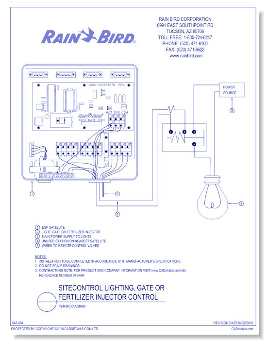 Non-Irrigation Equipment (Lighting, Gate, etc) Wiring