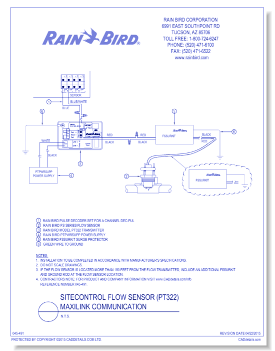 Flow Sensor Wiring - PT322 - Link Radio Communications