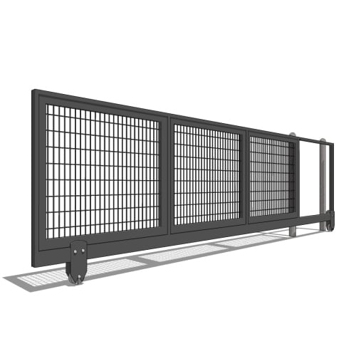 V-Wheel Roller Gate - Front Elevation View