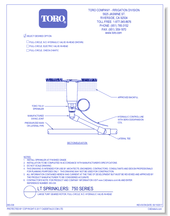 750 Series, Full-Circle, Hydraulic Valve-in-Head