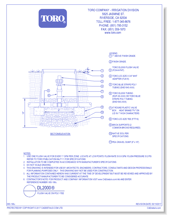DL2000®  Flush Valve on Poly-Tee