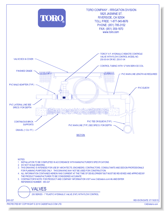 250 Series - 1" Plastic Hydraulic Valve (FxF) With Flow Control
