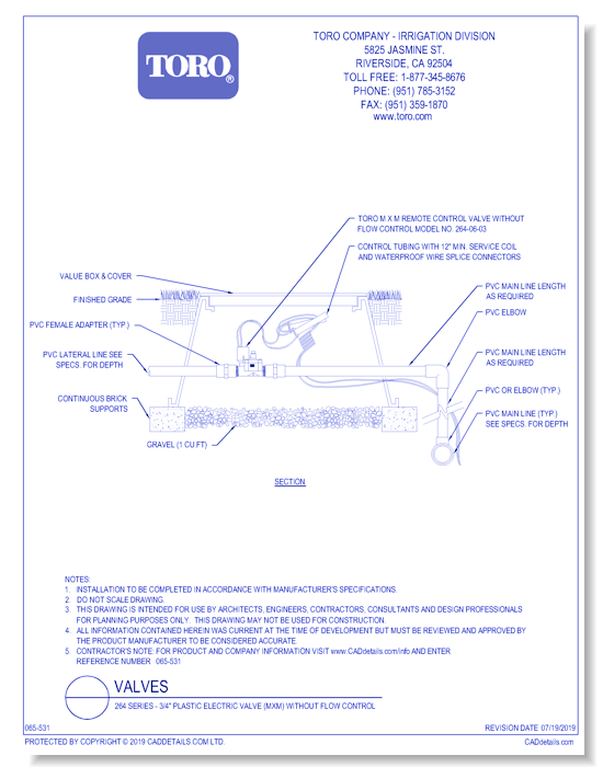 264 Series - 3/4" Plastic Electric Valve (MxM) Without Flow Control