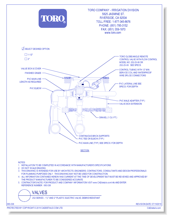 252 Series - 1½" and 2" Plastic Electric Valve, Debris Resistant