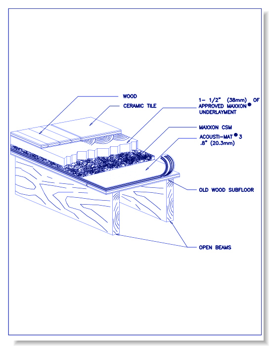 Maxxon Acousti-Mat® 3/4" Fire Ratings/Detail Drawings - With Crack Suppression Mat (CSM)