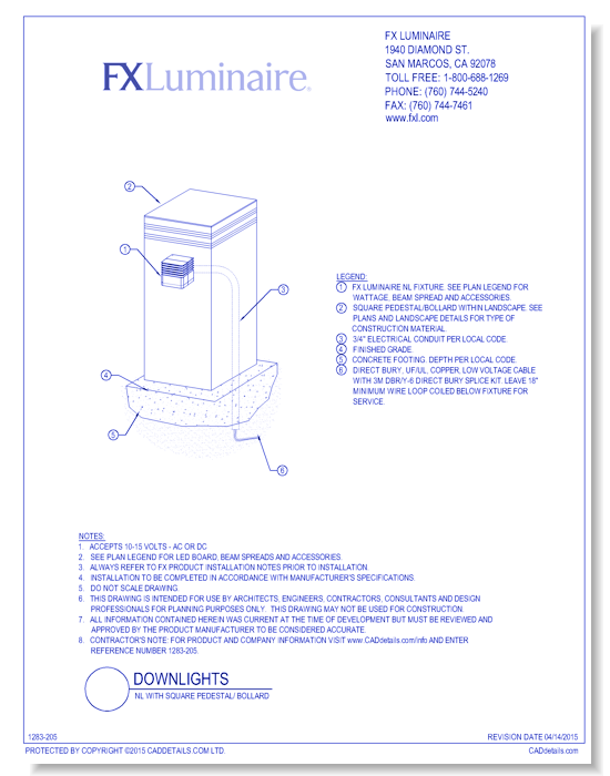 NL with Square Pedestal/ Bollard