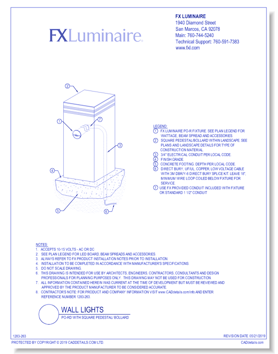 PO-RD with Square Pedestal/ Bollard