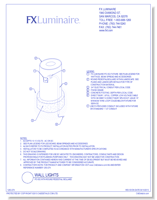 PO-SQ with Round Pedestal/ Bollard