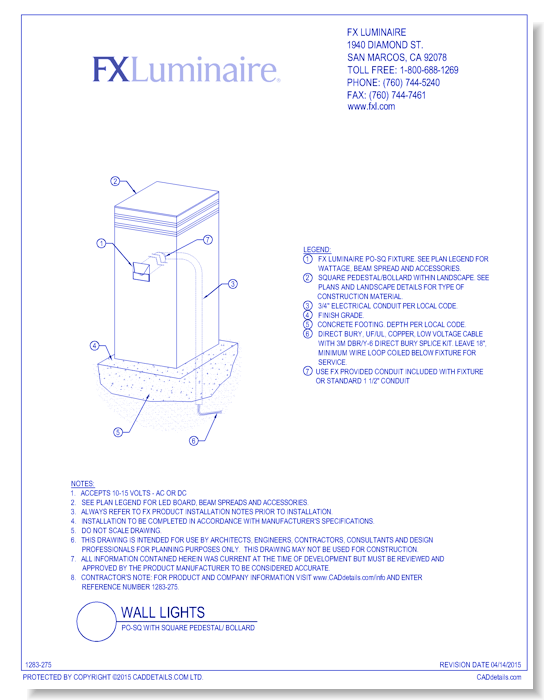 PO-SQ with Square Pedestal/ Bollard