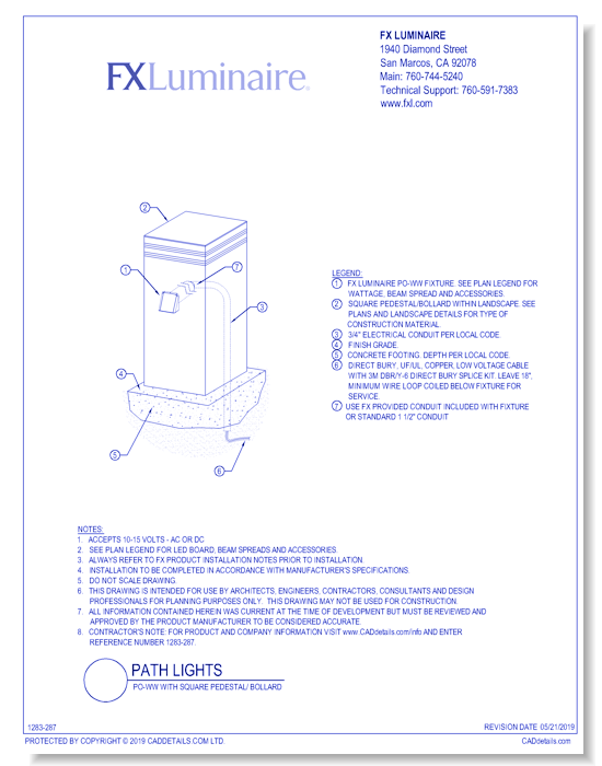 PO-WW with Square Pedestal/ Bollard