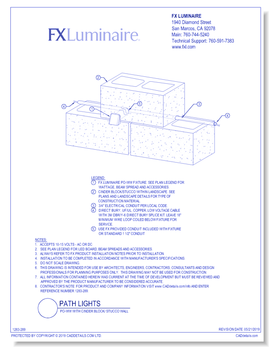 PO-WW with Cinder Block/ Stucco Wall