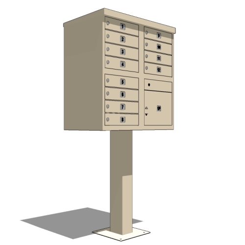Type II CBU with Pedestal: Front Loading (N1029595) - 12 Doors w/ 1 Locker