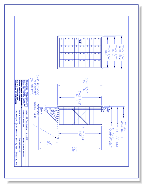 450 Front loading (N1004510) - 43 Door Unit, 11 High