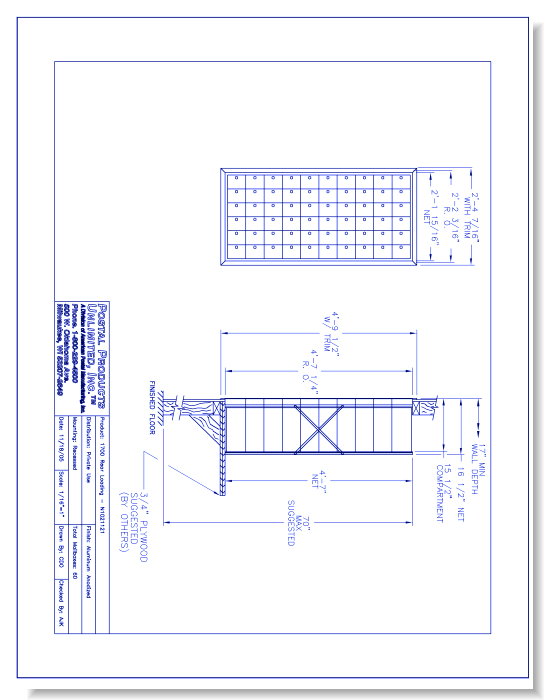 1700 Rear Loading (N1021121) - 60 Door Unit, 10 high
