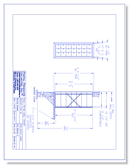 1700 Rear Loading (N1021091) - 21 Door Unit, 7 high