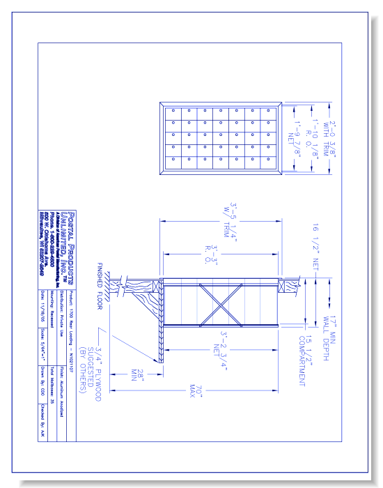 1700 Rear Loading (N1021107) - 35 Door Unit, 7 high