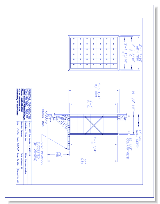 1700 Rear Loading (N1021115) - 42 Door Unit, 7 high