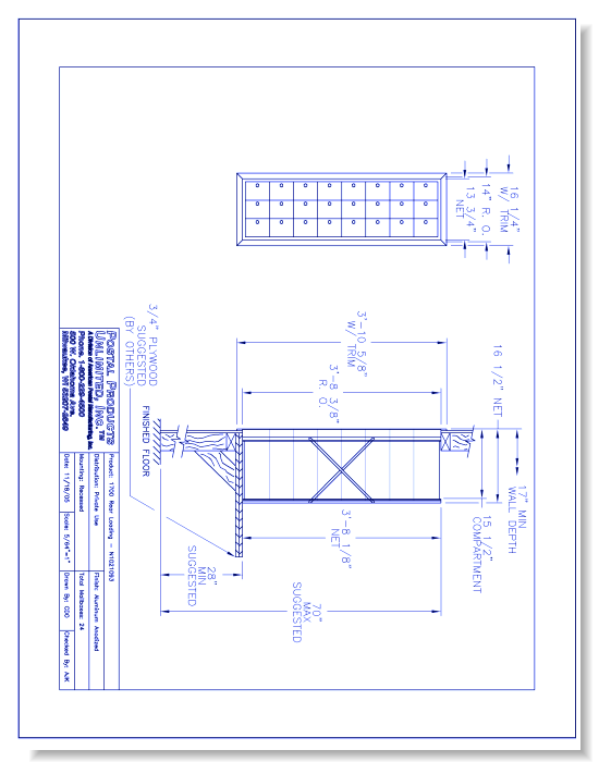 1700 Rear Loading (N1021093) - 24 Door Unit, 8 high