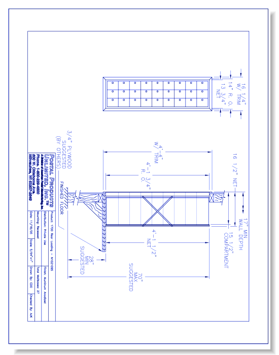 1700 Rear Loading (N1021095) - 27 Door Unit, 9 high