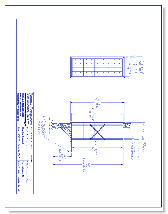 1700 Rear Loading (N1021103) - 36 Door Unit, 9 high