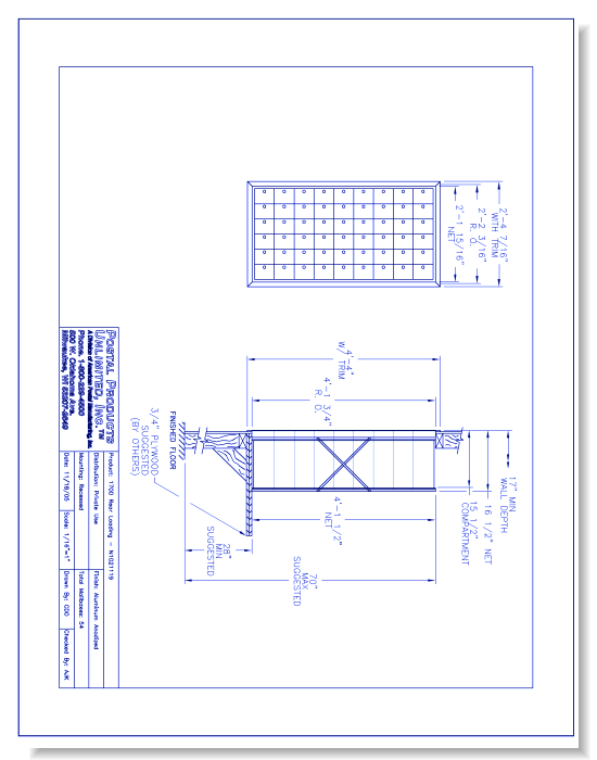 1700 Rear Loading (N1021119) - 54 Door Unit, 9 high