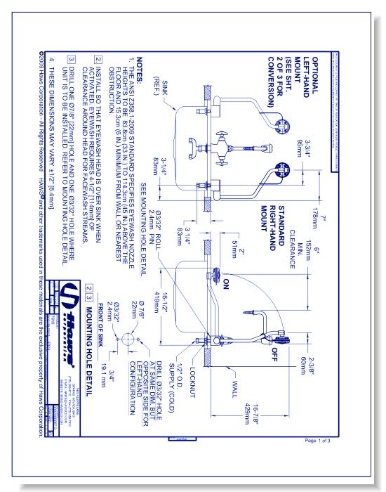 Model 7610:  AXION® MSR Laboratory Eye/Face Wash