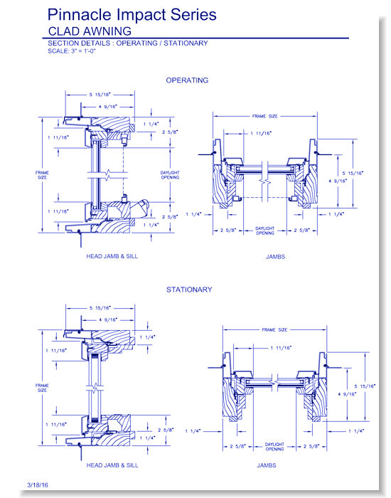 Pinnacle Impact Awning: Section Details