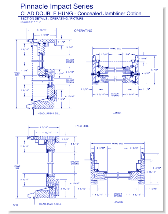 Pinnacle Impact Double Hung: Section Details