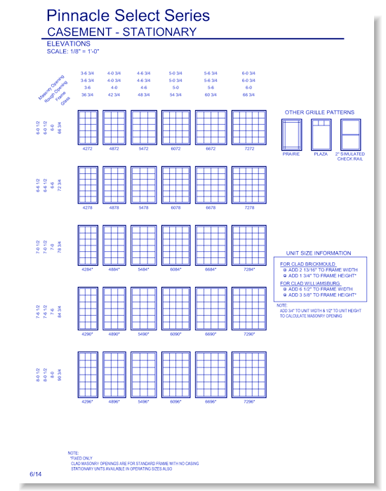 Pinnacle Select Casement: Elevations
