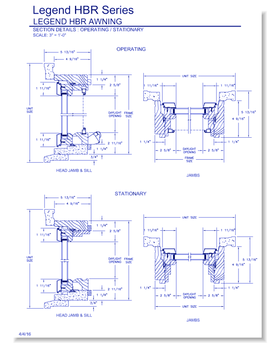 Legend HBR Awning: Section Details
