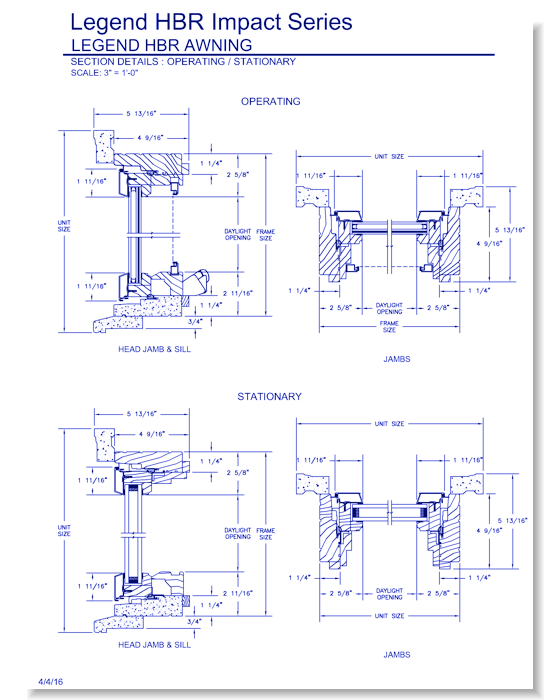 Legend HBR Impact Awning: Section Details