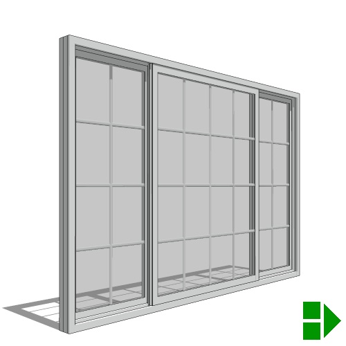 Impervia Series: Sliding Window, Vent Fixed Vent Operation, 1/4 