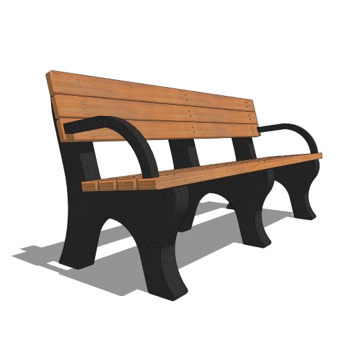 DOGIPARK® 6' Backed Poly Bench with Arms ( 7713-BC )