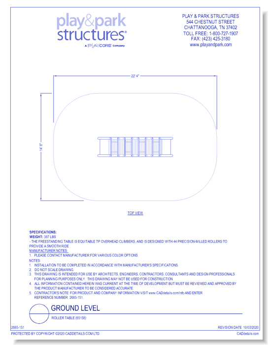 Ground Level: Roller Table (65158)