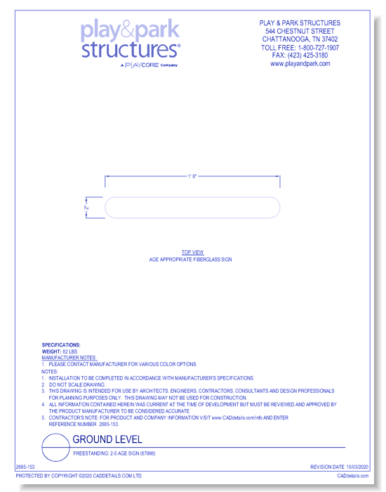 Freestanding: 2-5 Age Sign (67866)