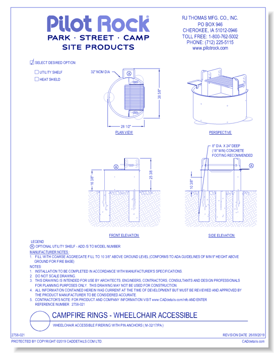 Campfire Rings: Wheelchair Accessible Firering ( M-32/17/PA )